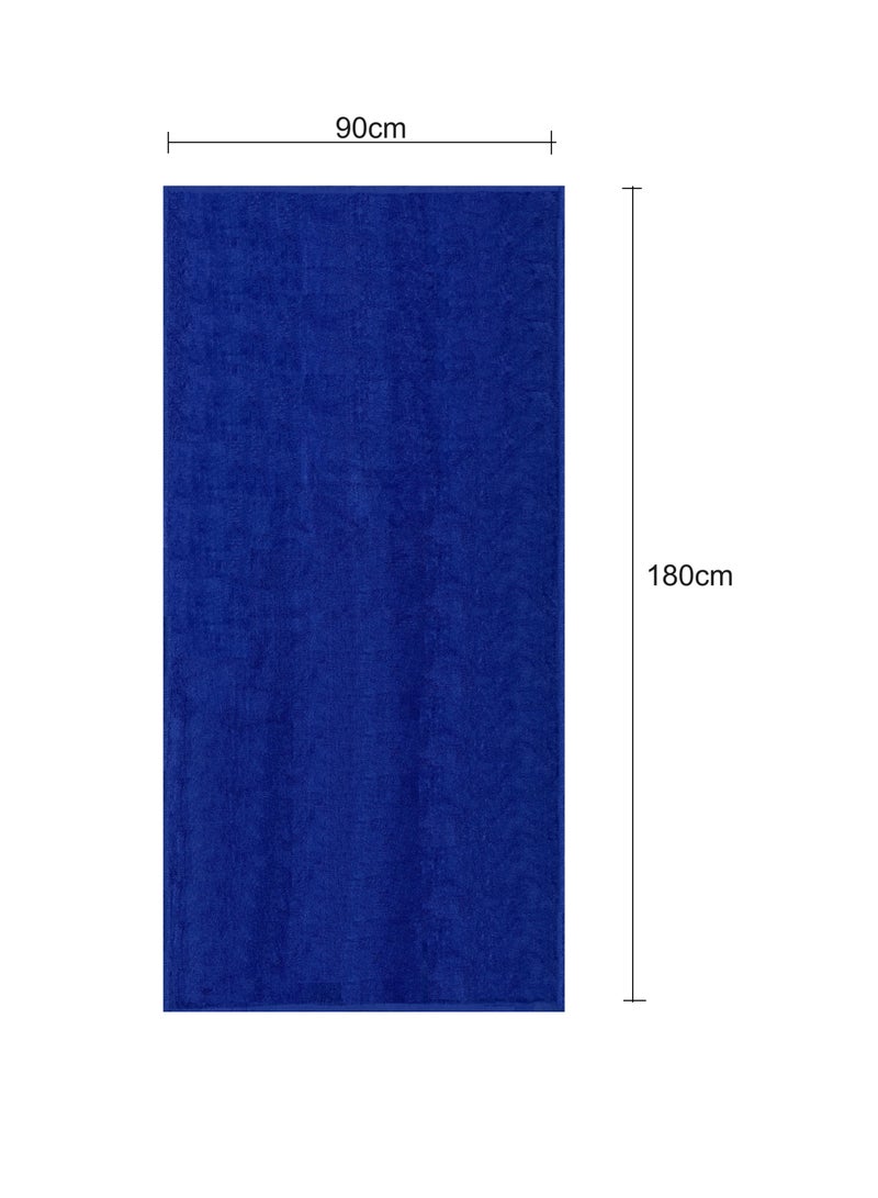 MAXQON Pack Of 2 - Beach Towel - 100% Cotton 600 GSM Over Sized (90x180cm), Highly Absorbent Bath Sheet For Pool, Beach, Fitness, Sports, Yoga, Color-Blue  - Image 3
