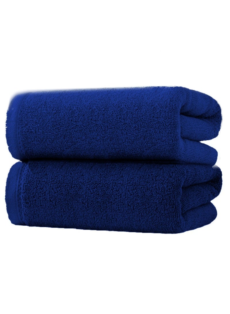 MAXQON Pack Of 2 - Beach Towel - 100% Cotton 600 GSM Over Sized (90x180cm), Highly Absorbent Bath Sheet For Pool, Beach, Fitness, Sports, Yoga, Color-Blue  - Image 1