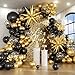 Jenlion Black and Gold Balloon Arch Kit with 2 Starburst Foil Balloons 154pcs 1812105in Confetti Garland for 2026 Graduation New Years Eve Birthday Retirement Party Decorations - Image 2