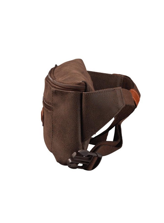 JUMP Uppsala Bum Bag-Chocolate Brown-13 cms Waist Pouch with Adjustable Belt Polysuede Material with Leather Trimmings Fashion Bag for Men and Women - Image 2