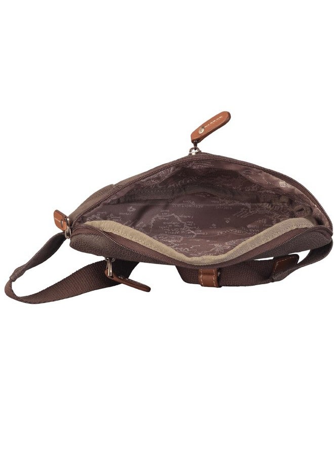 JUMP Uppsala Bum Bag-Chocolate Brown-13 cms Waist Pouch with Adjustable Belt Polysuede Material with Leather Trimmings Fashion Bag for Men and Women - Image 4