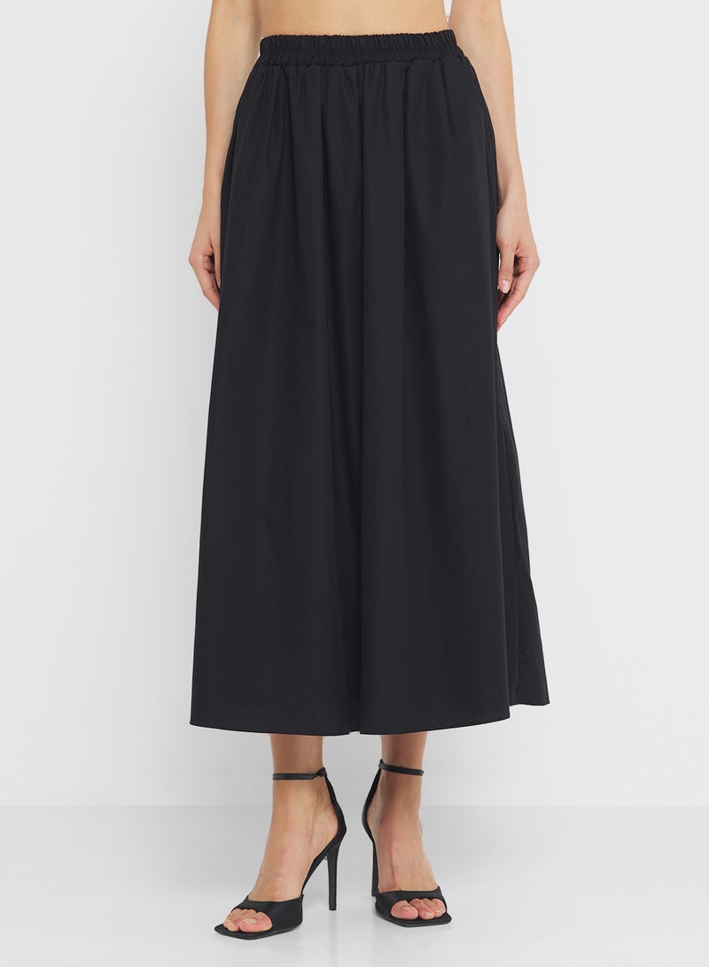 FYOR Black Pleated Maxi Skirt - Image 1