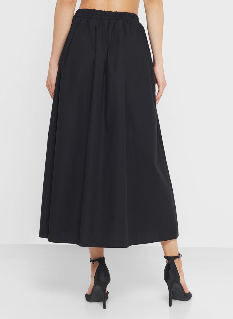 FYOR Black Pleated Maxi Skirt - Image 2
