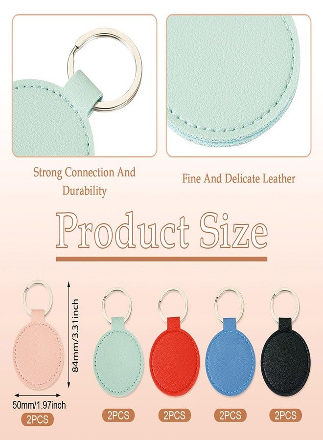 BB Beadthoven 10Pcs Round Leather Keychains Colorful Keychain Blanks Bulk Bag Charms Round Shape Pendants Keychain Holders with Key Rings for Purse Backpacks Hanging Ornaments Car Keys Making - Image 3