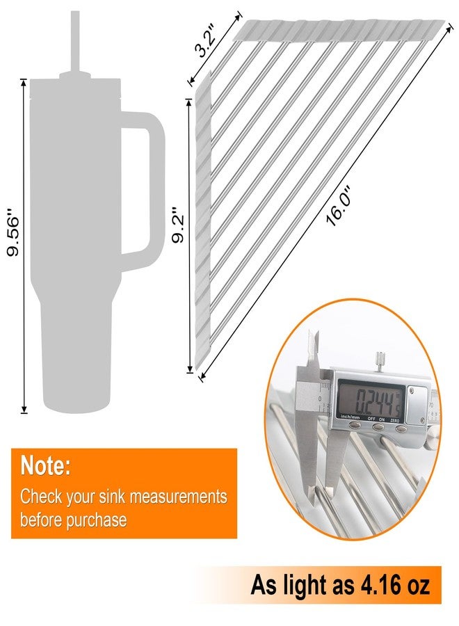 Seropy Corner Sink Caddy Triangle Dish Drying Rack for Sink Corner, Sponge Holder Roll Up Dish Drying Rack Over The Sink, Stainless Steel Kitchen Sink Organizer Drainer Mat Sponge Caddy for Counter Storage - Image 3