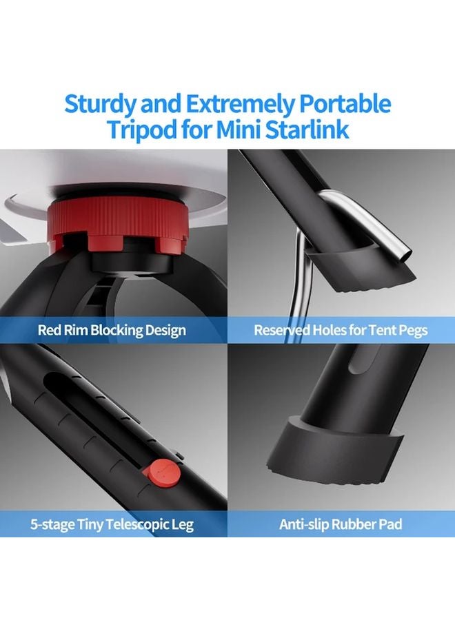 Starlink Mini Tripod Mount Pipe Adapter Aluminum Alloy Compact Portable Adjustable Height - Image 5