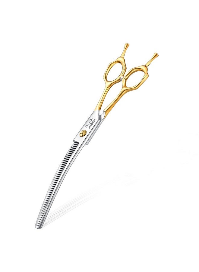 جيسون مقصات الكلاب المنحنية الرفيعة - مقصات العناية بالكلاب المحدثة والمريحة - مقصات الكلاب المنحنية الحادة والمدمجة - مقصات العناية بالكلاب المصنوعة من الفولاذ المقاوم للصدأ 440C - مقصات احترافية للحيوانات الأليفة - Image 1