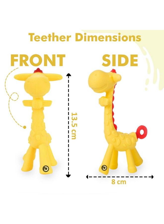 DaKos Teether Soother For New Born Teether And Soother For Baby Baby Mitten Teether Baby Chew Toys For Sucking Needs Sensory Teether Toy (Animal Shaped Giraffe Yellow) - Image 5