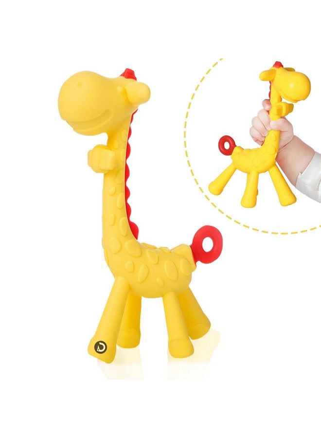 DaKos Teether Soother For New Born Teether And Soother For Baby Baby Mitten Teether Baby Chew Toys For Sucking Needs Sensory Teether Toy (Animal Shaped Giraffe Yellow) - Image 2