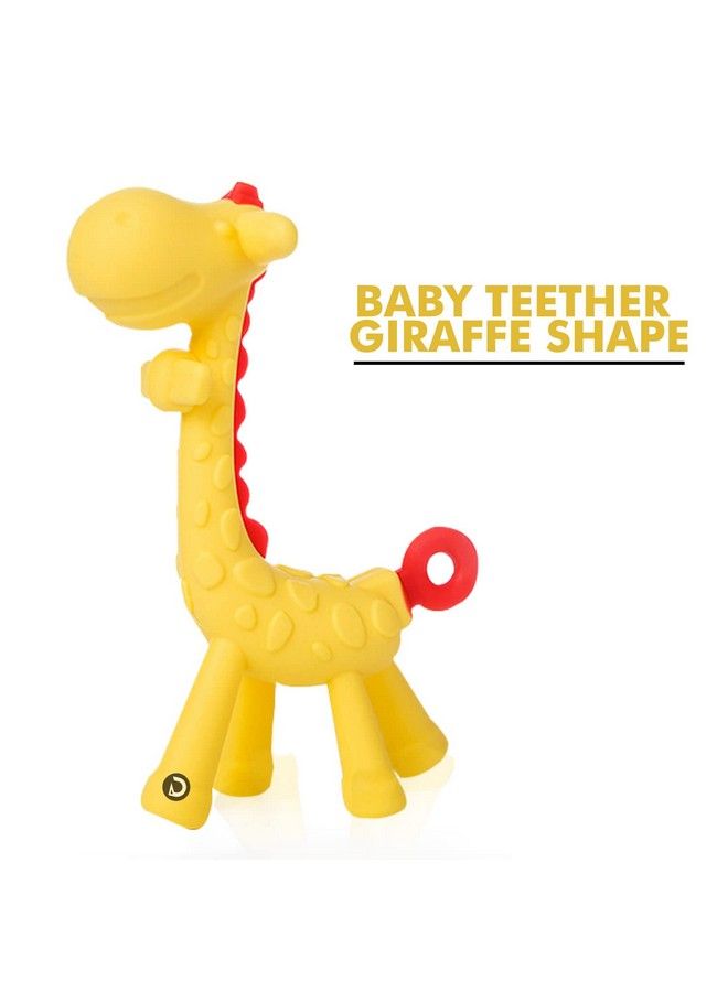 DaKos Teether Soother For New Born Teether And Soother For Baby Baby Mitten Teether Baby Chew Toys For Sucking Needs Sensory Teether Toy (Animal Shaped Giraffe Yellow) - Image 3