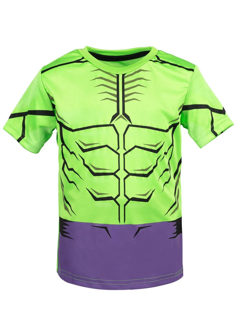 Marvel Avengers Hulk Toddler Boys Breathable Graphic T-Shirt & Breathable Shorts The Hulk 4T - Image 2