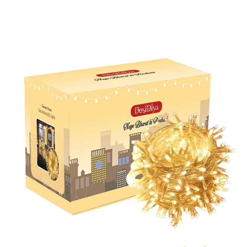 Desidiya Desidiya 12 Meter Warm White Rice Lights Soft LED Glow for Bedrooms Special Occasions Pack of 1  - Image 1