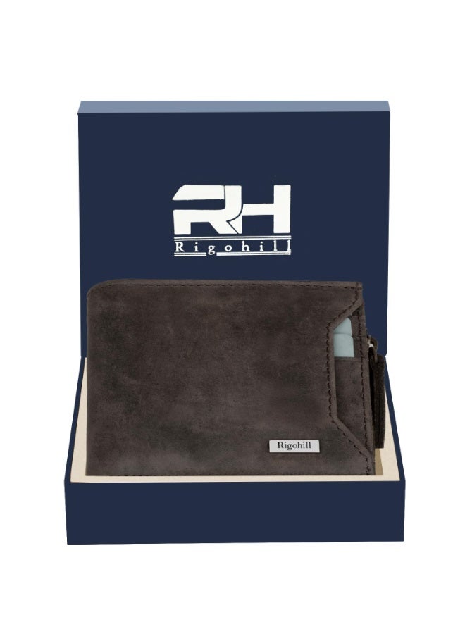 Rigohill Coffee Brown Leather Wallet for Men | RFID Blocking Mens Wallet | Wallets Men Leather - Image 3