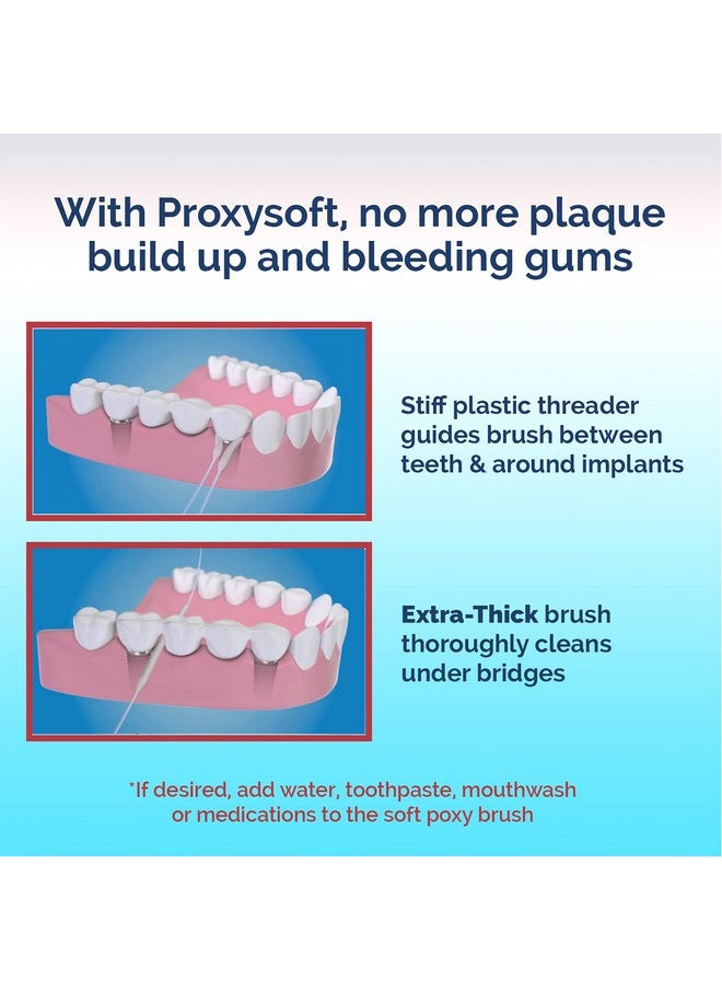 Proxysoft - Dental Floss For Bridges And Dental Implants For Optimal Oral Hygiene Floss Threaders For Bridges And Implants With Extrathick Proxy Brush Bridge And Implant Cleaners (30 Strands) By Proxysoft - Image 1