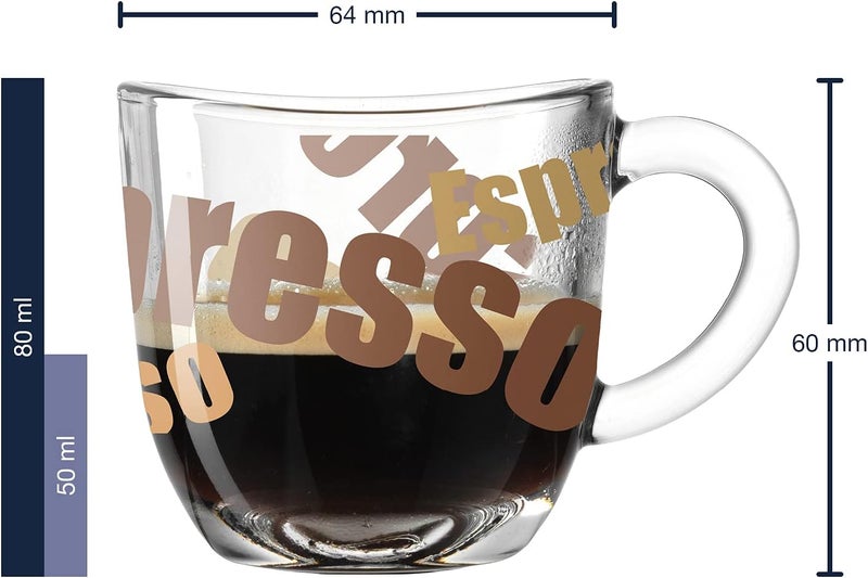 Leonardo Napoli Espresso Cups, Set of 6, Dishwasher Safe Espresso Cups with Motif, Small Coffee Cup, Microwave-Safe, 80 ml, 024234 - Image 3