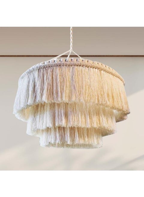 Macrame Hanging Lantern,Boho Pendant Lamp,Tassel