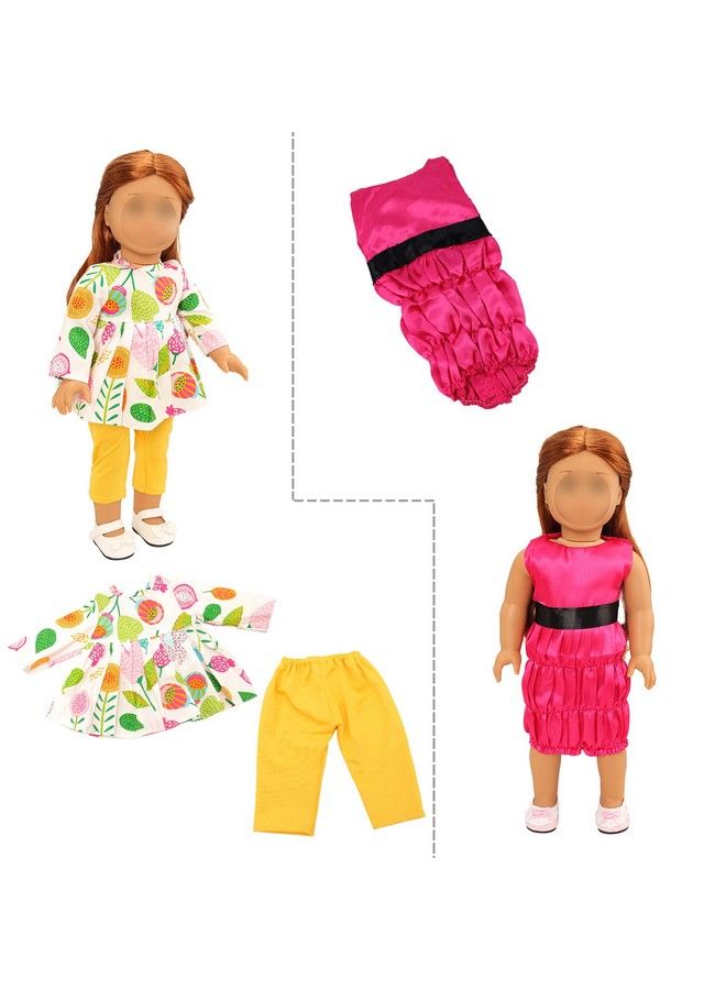 Barwa 18 Inch Doll Clothes And Accessories 5 Sets Clothes Dress Outfits With 2 Pairs Shoes For 18 Inch Dolls - Image 5