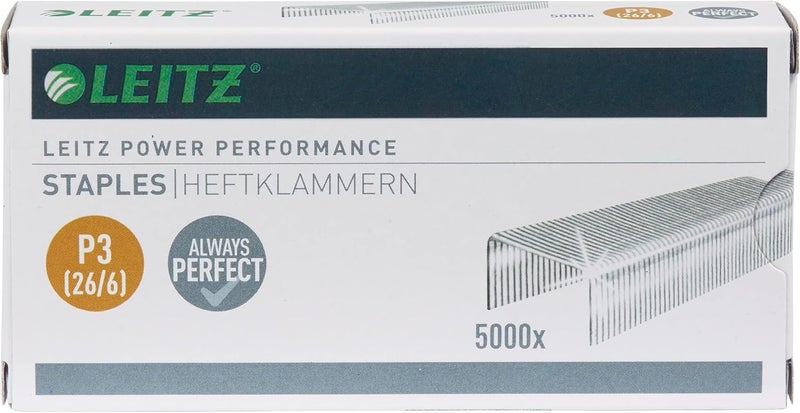 Leitz Power Performance Staples P3 (26/6), 10 x 5000 Pieces, Galvanised, 55721000 - Image 4