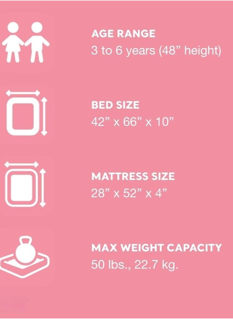 INTEX Inflatable Kids Travel Bed Set with Hand Pump Portable Toddler Air Mattress for Ages 3-6 – Soft, Durable & Leak-Proof Blow-Up Bed with Safety Bumpers – Compact Sleeping Solution with Carry Bag for Travel, Camping & Sleepovers  - Image 5