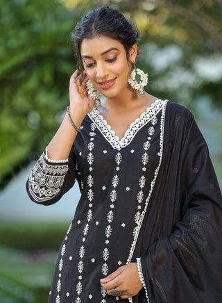 Women's Black 100% Cotton Embellished Tunic Full Length Casual Straight Fit Kurta Set - pzsku/ZDA111CCF70DDBAC5EC21Z/45/1746213486/1eaa487c-4fe2-4700-b907-9a6dab5985d6