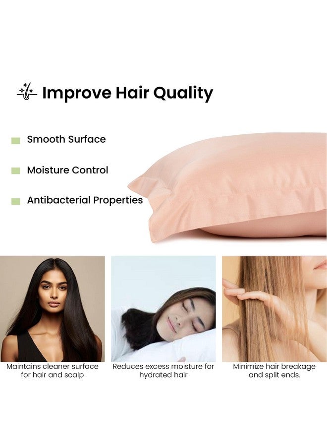 Mush طقم أغطية وسائد موش من الخيزران مكون من 2 | 400 TC | غطاء وسادة 100% خيزران للشعر والبشرة | تنفس، ناعم كالحرير وأكياس وسائد على شكل ظرف للذين ينامون بحرارة والتعرق الليلي | 17"x 27" (خوخي، كينغ) - Image 5