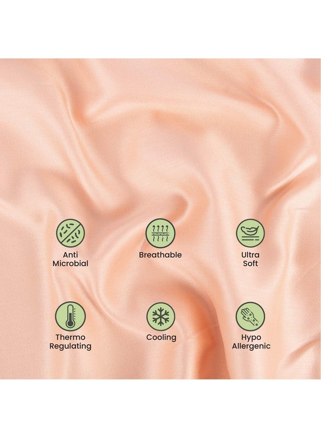 Mush طقم أغطية وسائد موش من الخيزران مكون من 2 | 400 TC | غطاء وسادة 100% خيزران للشعر والبشرة | تنفس، ناعم كالحرير وأكياس وسائد على شكل ظرف للذين ينامون بحرارة والتعرق الليلي | 17"x 27" (خوخي، كينغ) - Image 3