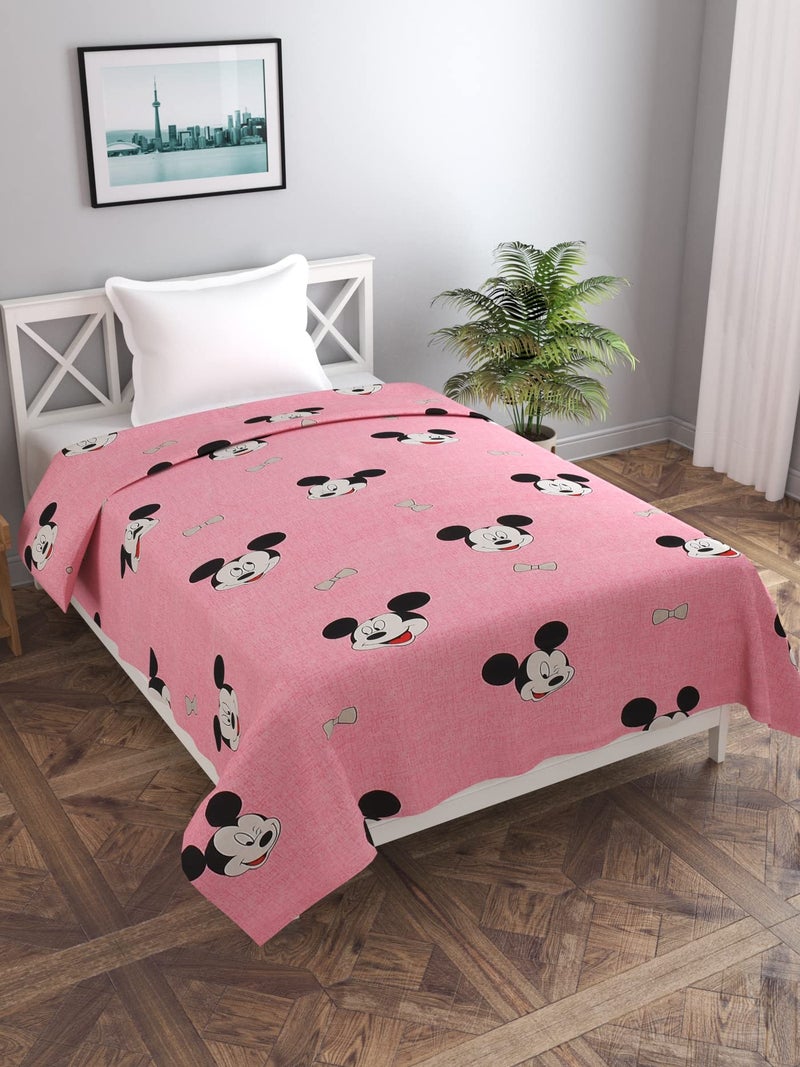 MORADO® Glace Cotton 210 TC Duvet Cover for Single Bed | 60x90 Inches Quilt/Razai/Blanket Cover with Zipper Closure | Soft & Durable Fabric (Pink Mickey, 60x90 Inches Single) - Image 5
