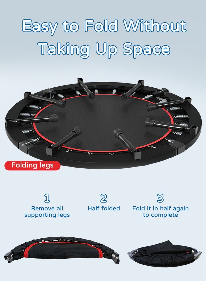 ليوكور ترامبولين قابل للطي مقاس 40 بوصة مع مقبض قابل لضبط الارتفاع على 4 مستويات، يتحمل حتى 100 كجم، أداة ارتداد التمارين الرياضية للبالغين والأطفال، تدريب رياضي منزلي، ثابت وهادئ للتمرين الداخلي والخارجي - Image 5