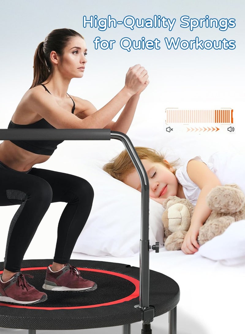ليوكور ترامبولين قابل للطي مقاس 40 بوصة مع مقبض قابل لضبط الارتفاع على 4 مستويات، يتحمل حتى 100 كجم، أداة ارتداد التمارين الرياضية للبالغين والأطفال، تدريب رياضي منزلي، ثابت وهادئ للتمرين الداخلي والخارجي - Image 3