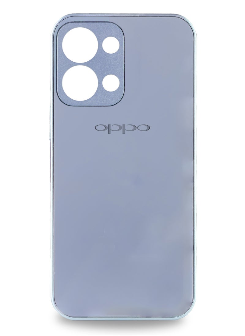 Generic Premium Matte Glass Protection Case For Soft Tpu Frame For Oppo Reno 9 5G/Reno 9 Pro 5G (Sierra Blue) 