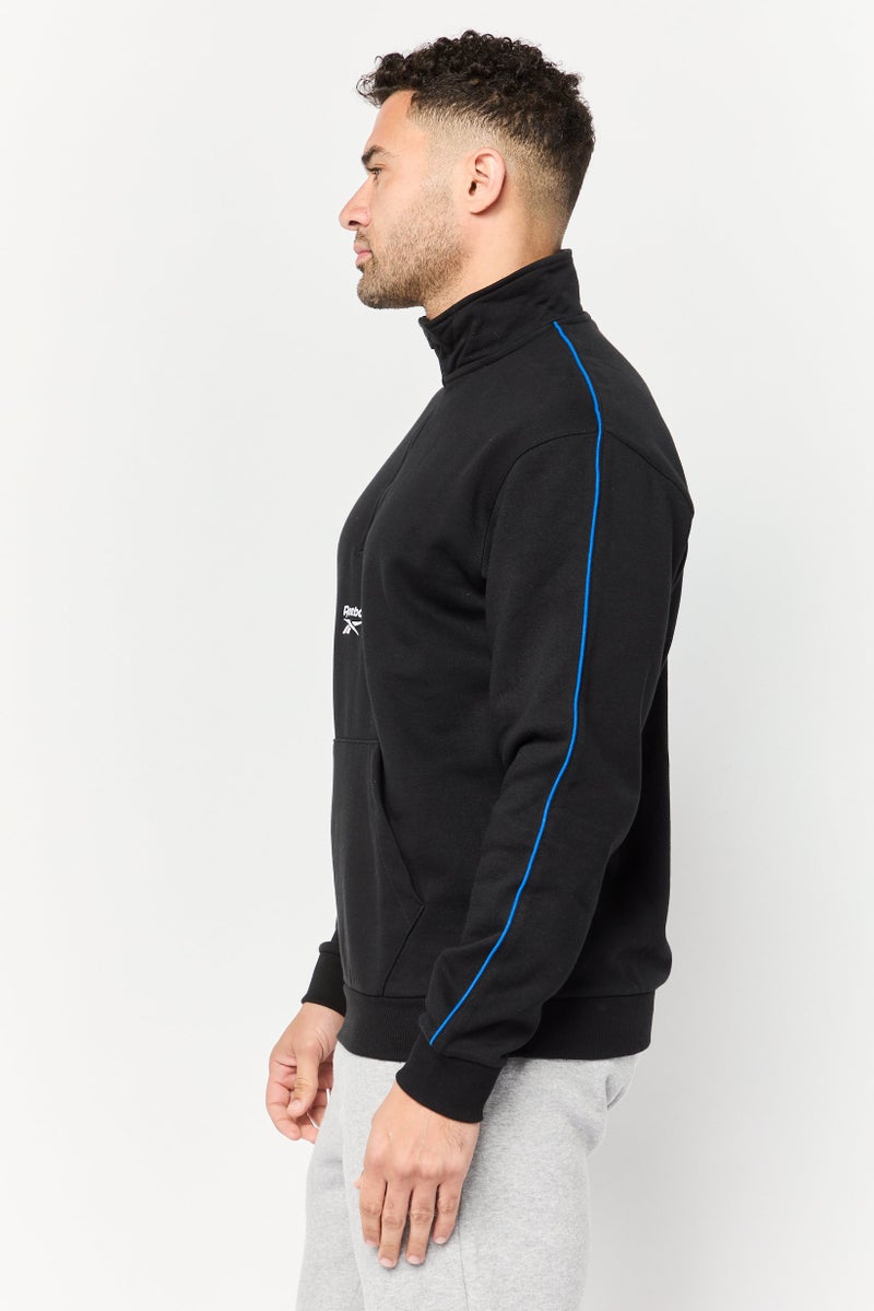 Reebok Men Sportswear Fit Long Sleeve Outdoor Sweatshirt, Black - Image 3