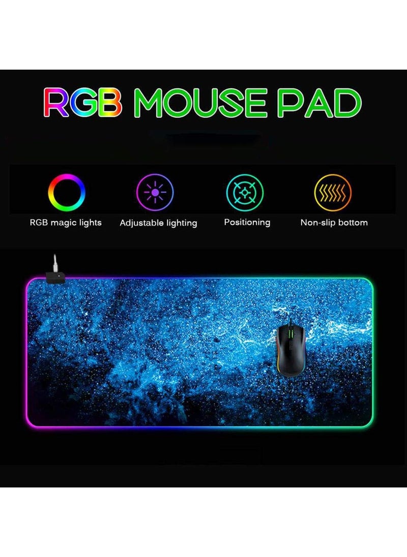 RGB Mouse Pad Gaming Fabric Mouse Pad (with Premium Textured Surface for Wireless or Wired Computer) PC Desktop Mouse