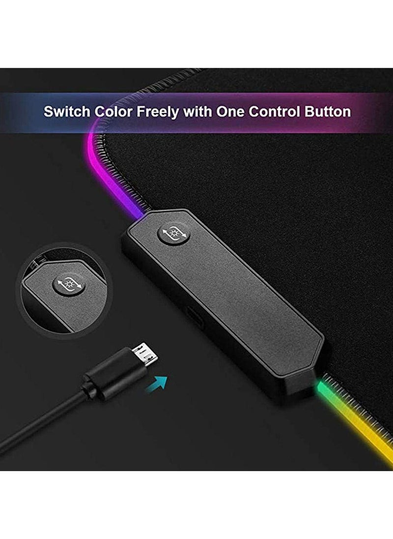 RGB Mouse Pad Gaming Fabric Mouse Pad (with Premium Textured Surface for Wireless or Wired Computer) PC Desktop Mouse