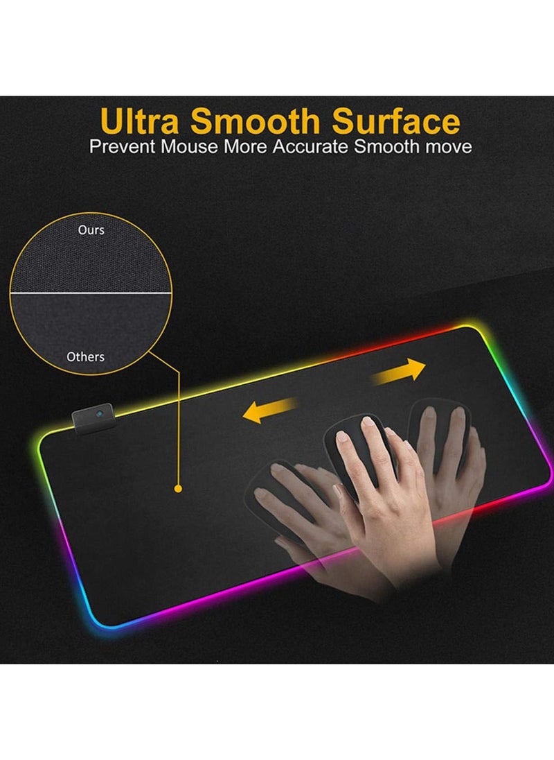RGB Mouse Pad Gaming Fabric Mouse Pad (with Premium Textured Surface for Wireless or Wired Computer) PC Desktop Mouse