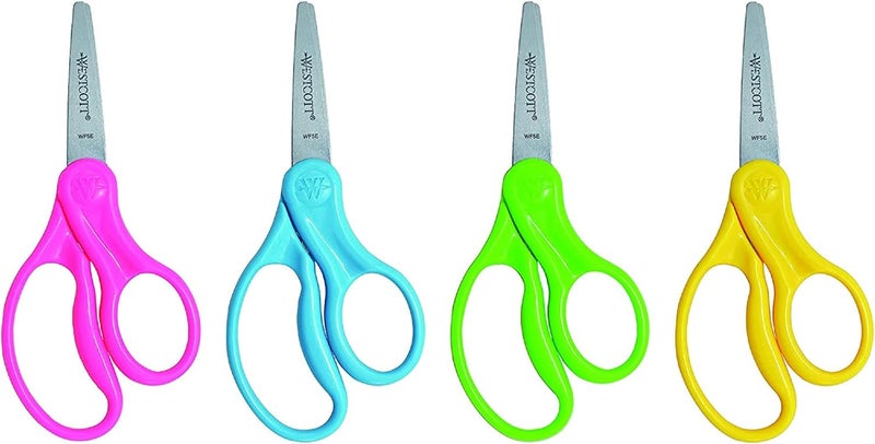 Westcott Westcott Right  LeftHanded Scissors For Kids 5 Pointed Safety Scissors Assorted 12 Pack 13141 - Image 3