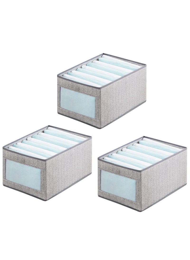 Beauenty 3 PCS Foldable Clothing Storage Boxes, Fabric Drawer Organizer Storage Bins, Closet Organizer for Clothing, Jeans, Sweaters, Underwear, and Toys  - Image 1