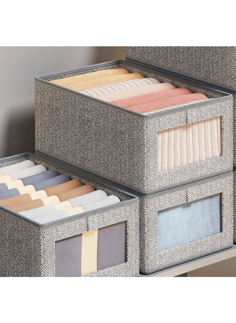 Beauenty 3 PCS Foldable Clothing Storage Boxes, Fabric Drawer Organizer Storage Bins, Closet Organizer for Clothing, Jeans, Sweaters, Underwear, and Toys  - Image 5