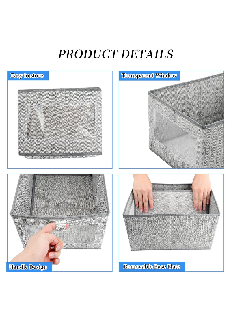 Beauenty 3 PCS Foldable Clothing Storage Boxes, Fabric Drawer Organizer Storage Bins, Closet Organizer for Clothing, Jeans, Sweaters, Underwear, and Toys  - Image 3