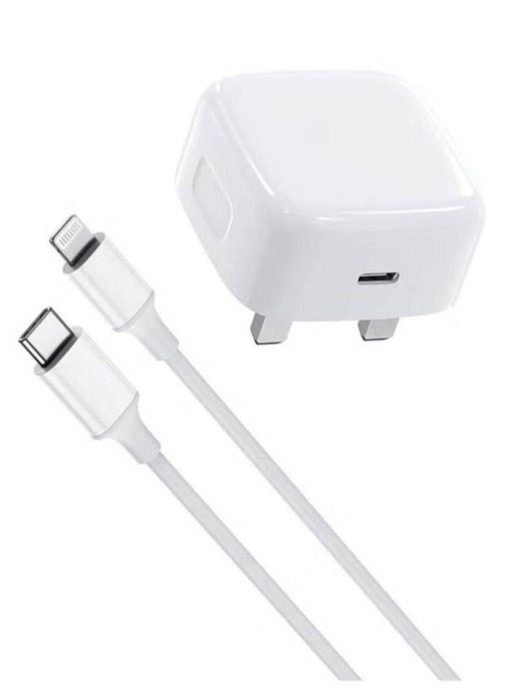 LIXES 20W Foldable Fast Charging Wall Adapter Compatible with Apple iPhone 12 Pro Max/11 Pro Max/SE, iPad White  - Image 2