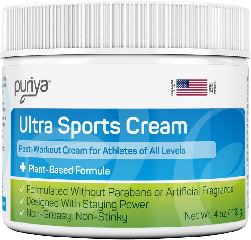 Puriya Ultra Sports Cream with Natural Menthol Long Lasting Balm for Muscle and Joint Comfort in Leg Hand Ankle and Knee FastActing Rub with Pleasant Scent Maximum Strength Fit for Athletes - Image 1