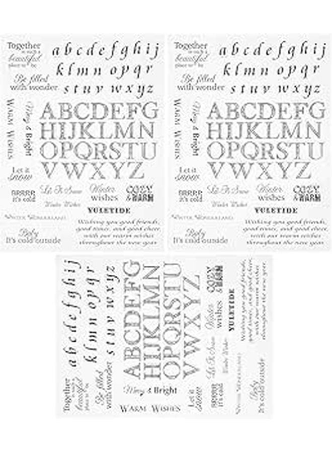 3Pcs Clear Transparent Alphabet Stamp Set For DIY Scrapbook Card Making Safe Material 8.4x6.3 Inch - Image 1
