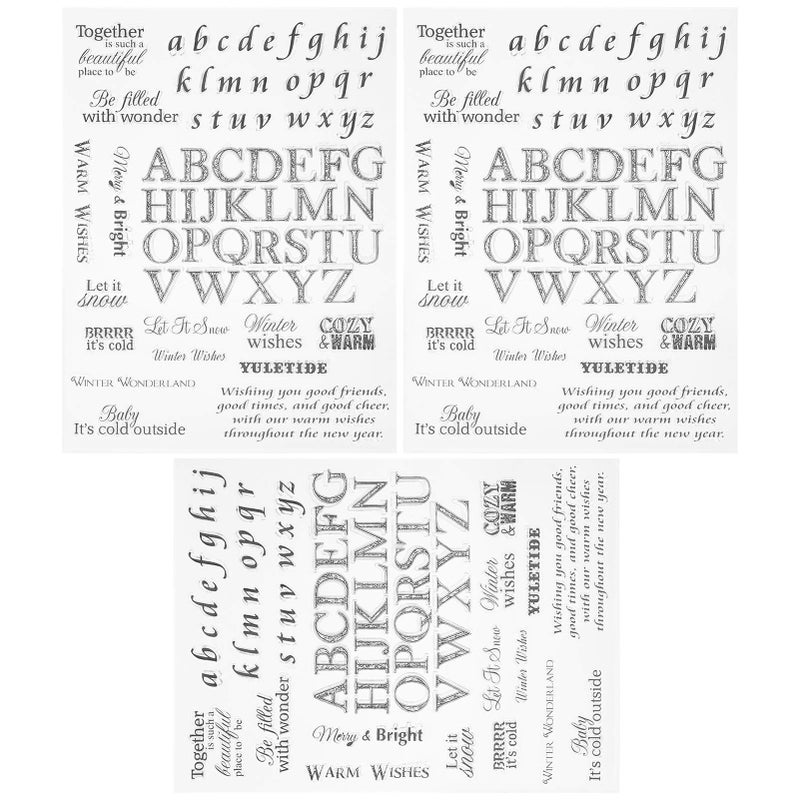 3Pcs Clear Transparent Alphabet Stamp Set For DIY Scrapbook Card Making Safe Material 8.4x6.3 Inch - Image 2