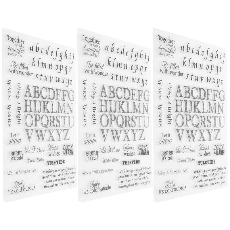 3Pcs Clear Transparent Alphabet Stamp Set For DIY Scrapbook Card Making Safe Material 8.4x6.3 Inch - Image 3
