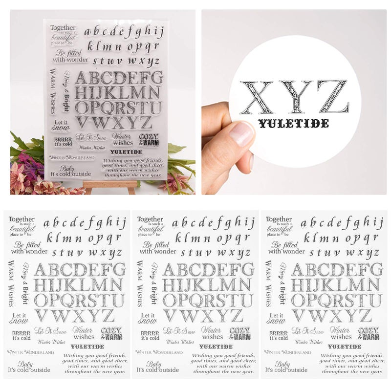3Pcs Clear Transparent Alphabet Stamp Set For DIY Scrapbook Card Making Safe Material 8.4x6.3 Inch - Image 5
