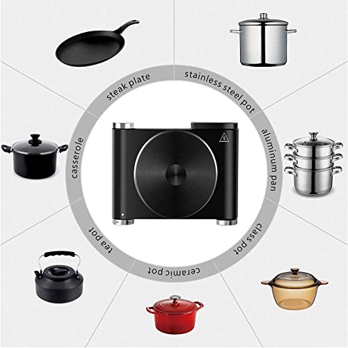Cusimax Hot Plate Electric Burner Single Burner Cast Iron hot plates for cooking Portable Burner 1500W with Adjustable Temperature Control Stainless Steel Non-Slip Rubber Feet, Upgraded Version - Image 3