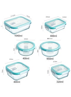 TYCOM Glass Meal Prep Containers (6 pcs Mixed) - Glass Food Storage Containers with Lids, Glass Lunch Box, Portion Control, Airtight, Glass Bento Box Lunch Containers- 6P  - Image 2