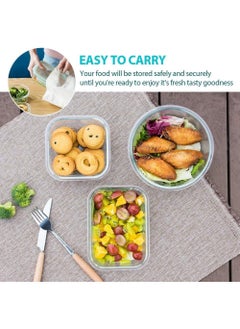 TYCOM Glass Meal Prep Containers (6 pcs Mixed) - Glass Food Storage Containers with Lids, Glass Lunch Box, Portion Control, Airtight, Glass Bento Box Lunch Containers- 6P  - Image 4
