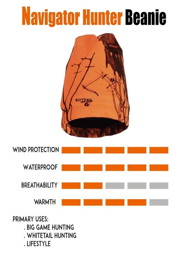EDTREK Waterproof & Windproof Camo Beanie Hunting Hat - Timber & Blaze Orange Camo (Large, Blaze Orange) - Image 3