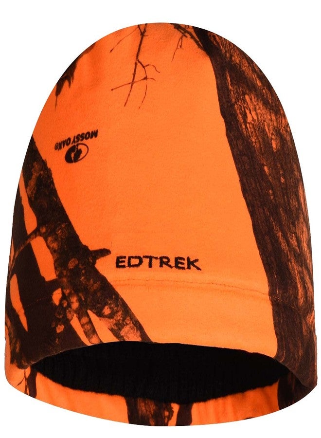 EDTREK Waterproof & Windproof Camo Beanie Hunting Hat - Timber & Blaze Orange Camo (Large, Blaze Orange) - Image 1