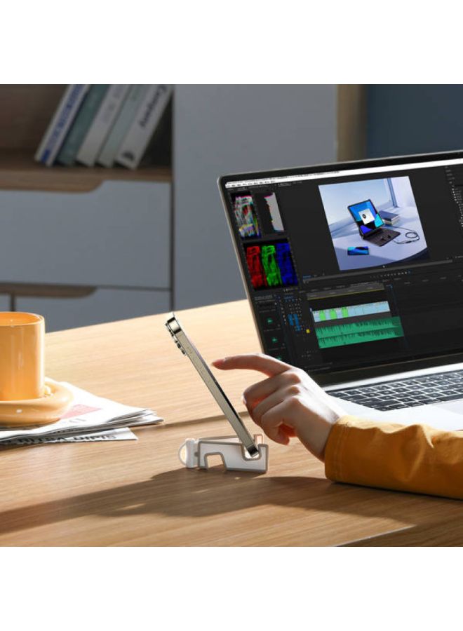 Baseus Portable Series Folding Phone Stand - Moon White - Image 2